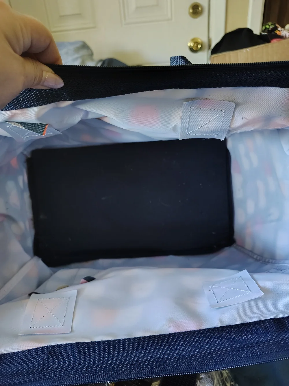 thirty-one Navy Tote with Multicolor Arch Print